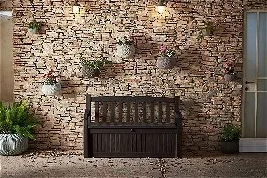 Keter Eden 70 Gallon All Weather Outdoor Patio Storage Bench