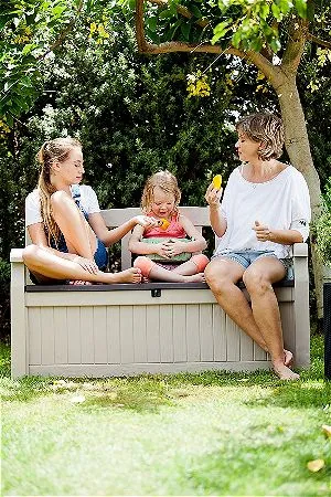 Keter Eden Beige Outdoor Patio Storage Garden Bench