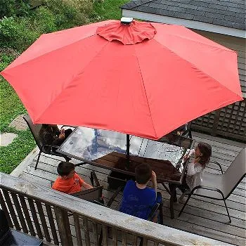 Abba Patio 9’ Patio Umbrella with Solar Powered 24 LED Lights