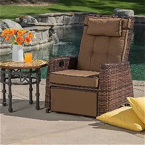Best Selling PE Wicker Outdoor Recliner