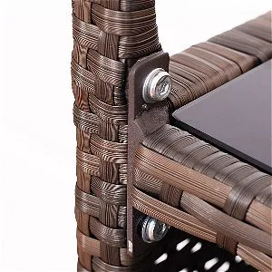 Giantex Rolling Trolly Cart Wicker Detail
