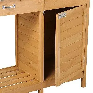 Topeakmart Outdoor Garden Potting Bench Door Detail