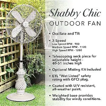 Designer Aire Oscillating Outdoor Standing Floor Fan