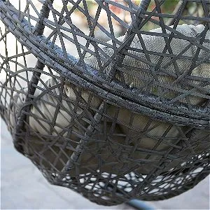 Island Bay Espresso Hanging Egg Chair Wicker Detail