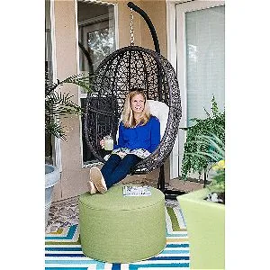Island Bay Resin Wicker Espresso Hanging Egg Chair