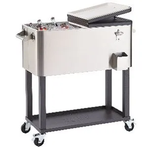 TRINITY TXK-0802 Rolling Patio Cooler with Shelf