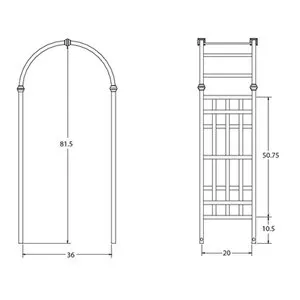 Athens Vinyl Arbor Dimensions