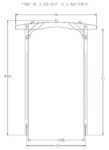 Greenstone American Bungalow Arbor Dimensions