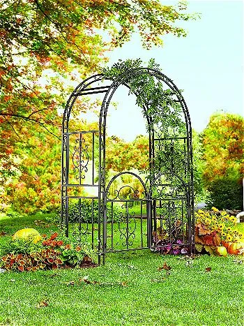 Montebello Decorative Garden Arbor Trellis with Gate