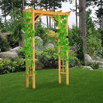 Outsunny 84in Wooden Garden Arbor Arch Trellis (Squared)