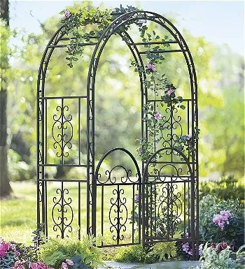 Plow and Hearth Montebello Decorative Garden Arbor with Gate