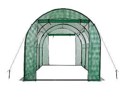 OGrow 2 Door Walk-In Tunnel Greenhouse With Ventilation Windows & Steel Frame