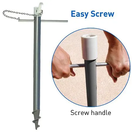 EasyGO Rainbow Beach Umbrella - Beach Umbrella Screw Anchor