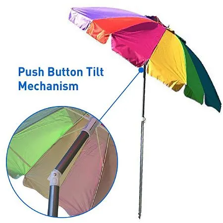 EasyGO Rainbow Beach Umbrella - Portable Wind Beach Umbrella