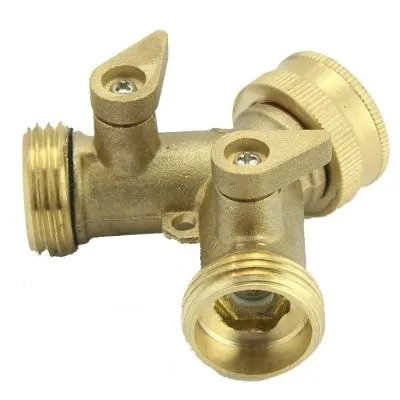 SOMMERLAND A1005 Heavy Duty Brass Y 2 Way Garden Hose Connector