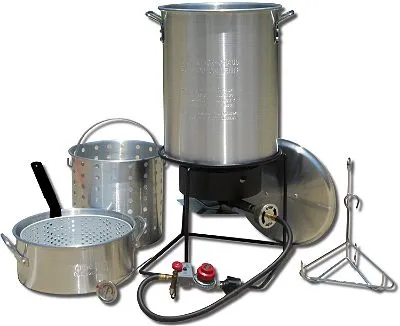 King Kooker 1265BF3 Portable Propane Outdoor Deep Frying and Boiling Package with 2 Aluminum Pots