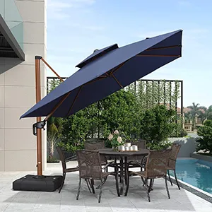 Purple Leaf 10-ft Square Cantilever Umbrella in Sunbrella Acrylic